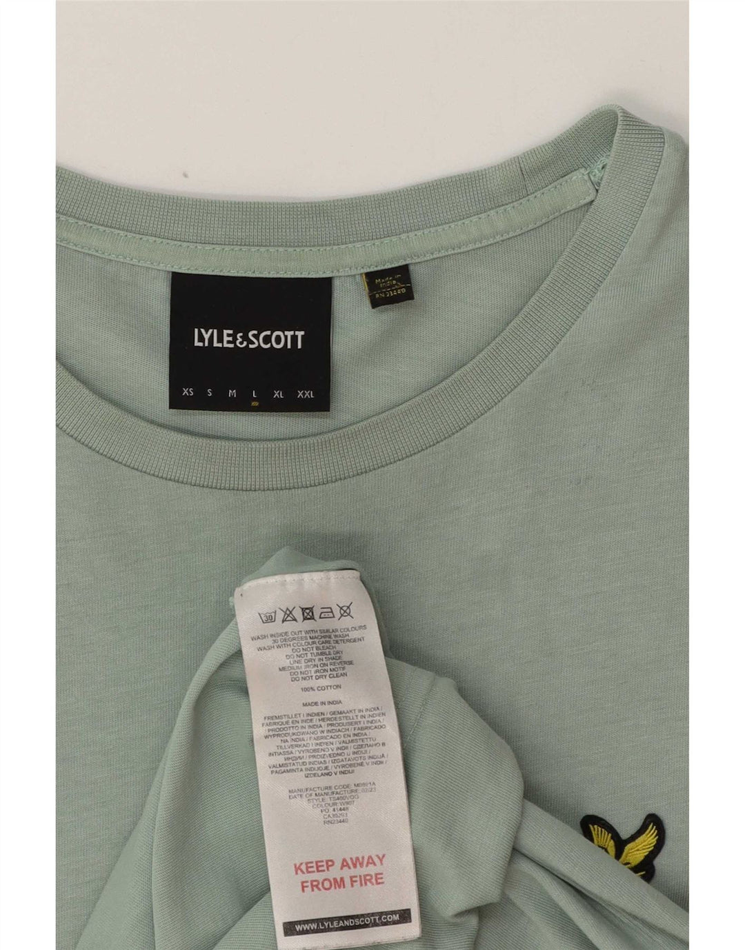 Lyle & Scott Herren T-Shirt Top Large Grün Baumwolle