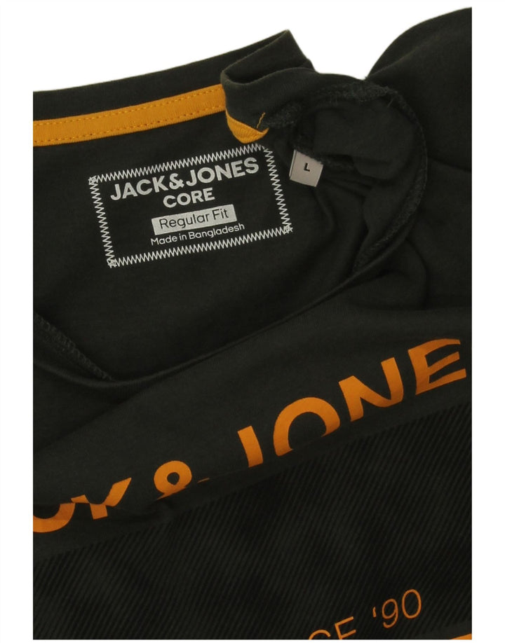 Jack & Jones Herren-T-Shirt mit normaler Passform, Grafik, Größe L, Grün