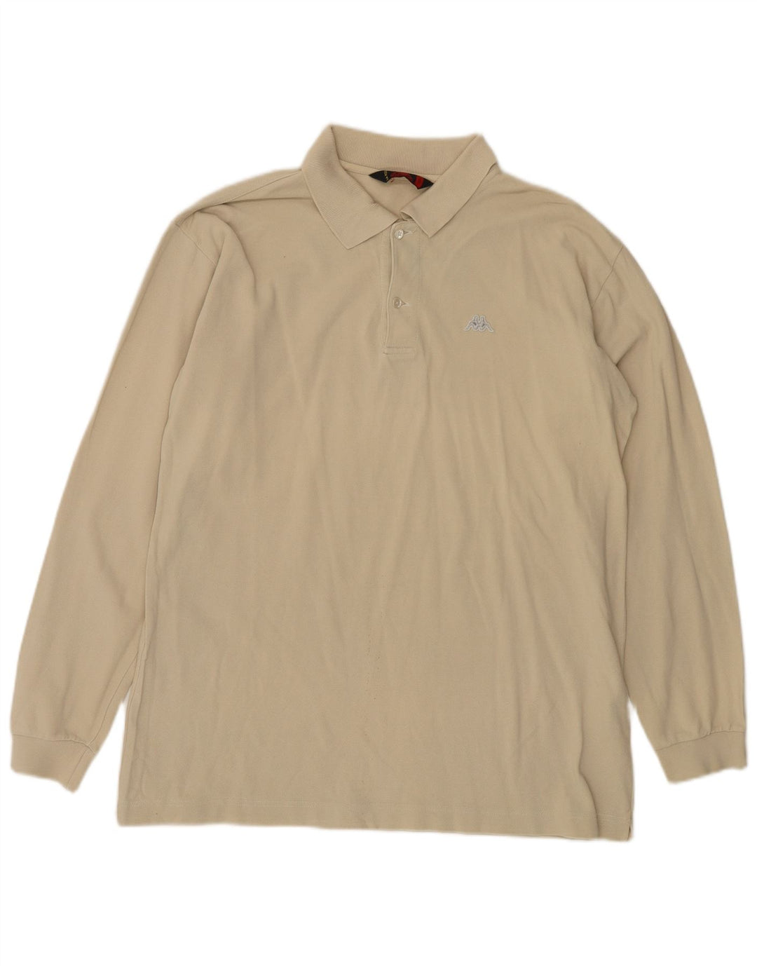 KAPPA Herren Langarm-Poloshirt, groß, beige, Baumwolle