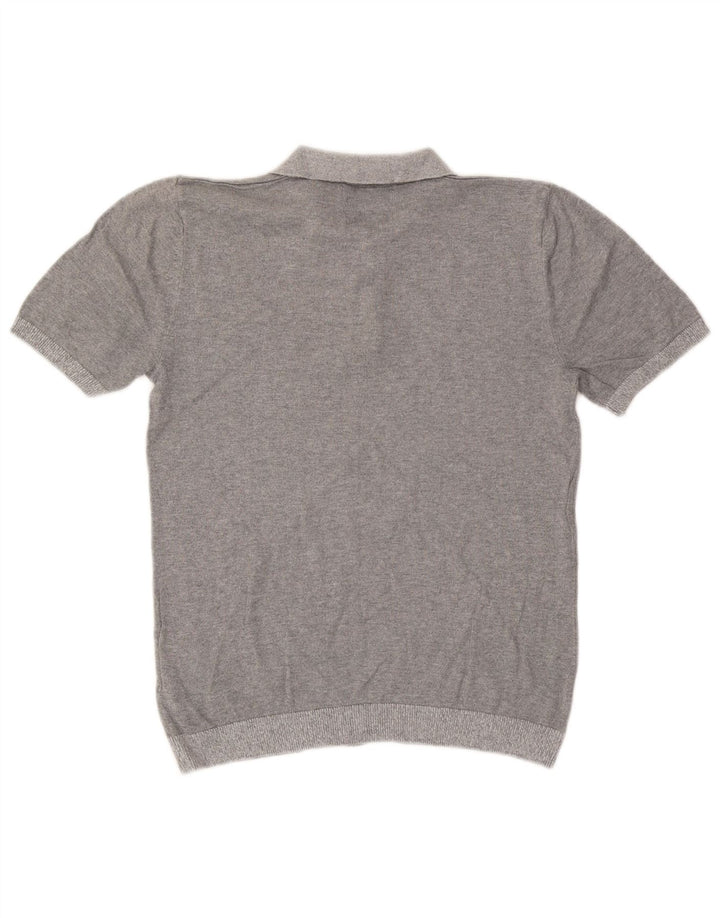 Marks & Spencer Herren-Pullover mit Polokragen und maßgeschneiderter Passform in Mittelgrau