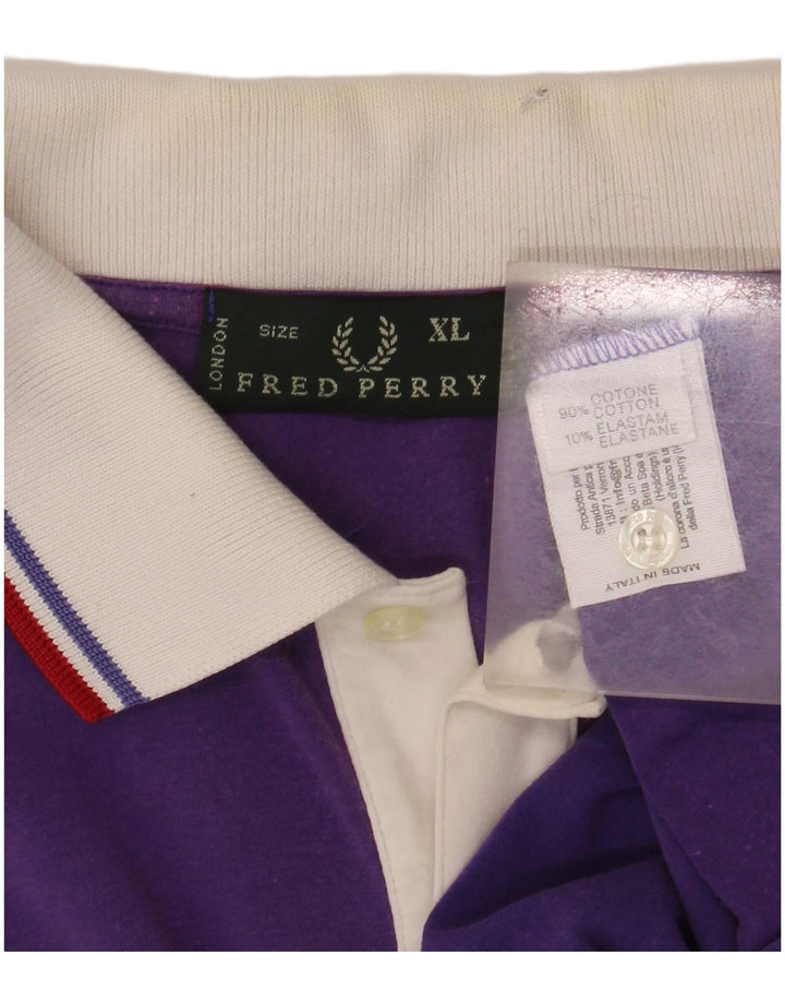 FRED PERRY Herren Poloshirt XL Lila Baumwolle