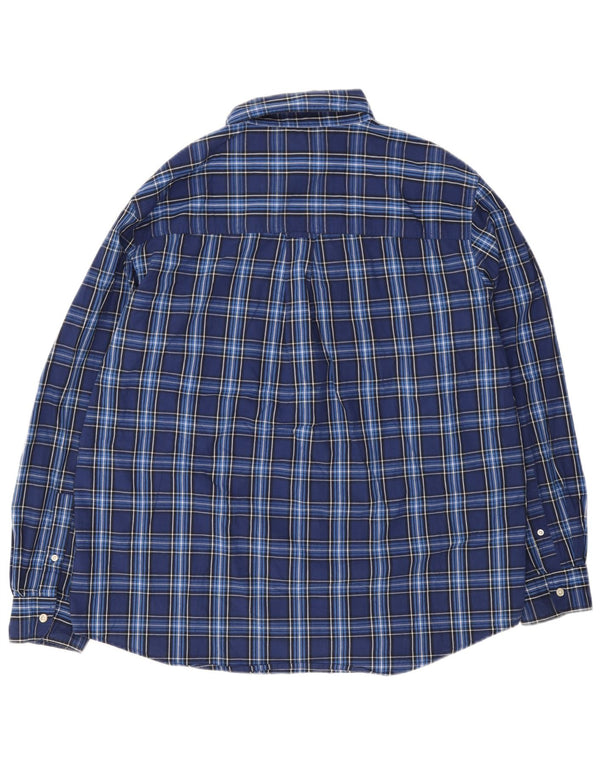 Chaps Herren-Hemd, pflegeleicht, XL, marineblau, kariert, Baumwolle