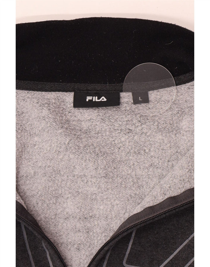 Fila Herren-Trainingsanzugoberteil mit Grafik, Größe L, Grau, Farbblock