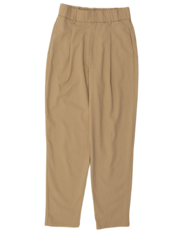 Zara Damen-Chinohose mit hoher Taille und Pegged, XS, W24, L27, Beige