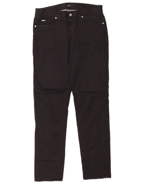 Hugo Boss Herren Slim Jeans W34 L34 Schwarze Baumwolle