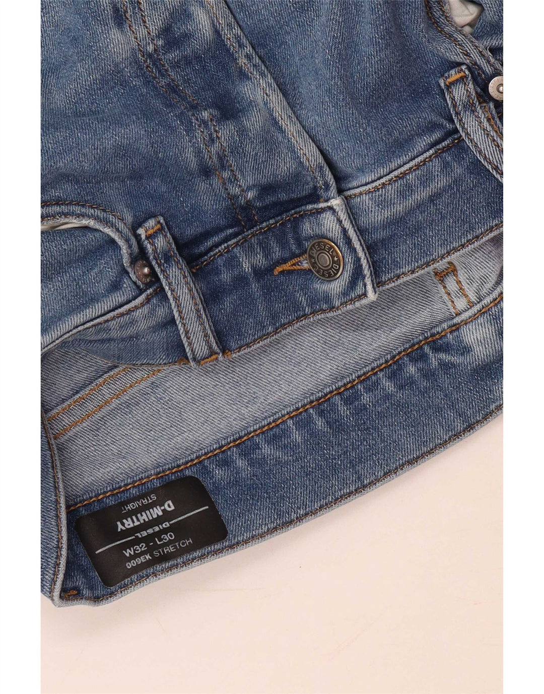 Diesel Damen D-Mihtry Straight Jeans W32 L30 Blaue Baumwolle