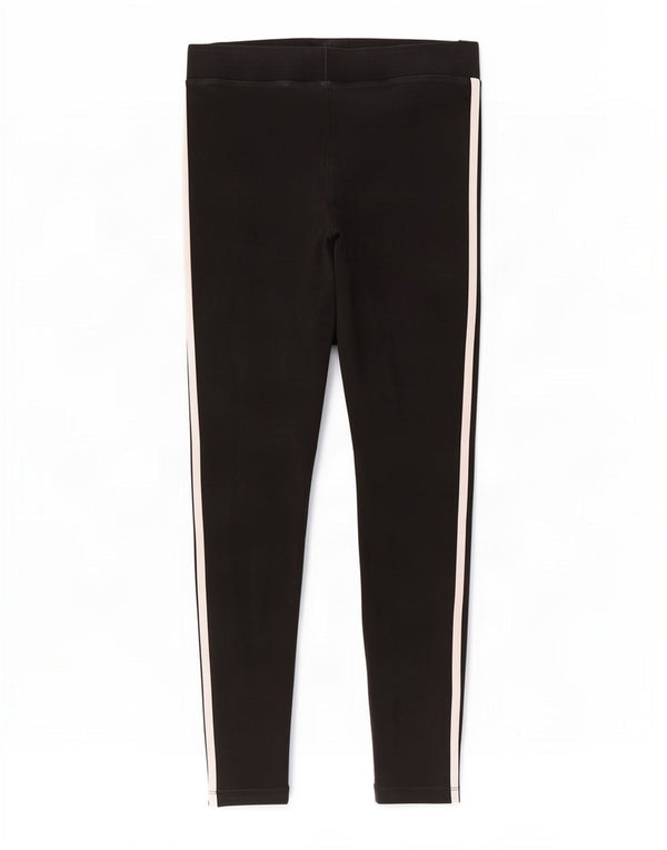 Adidas Damen Leggings UK 10 Small Schwarz Baumwolle