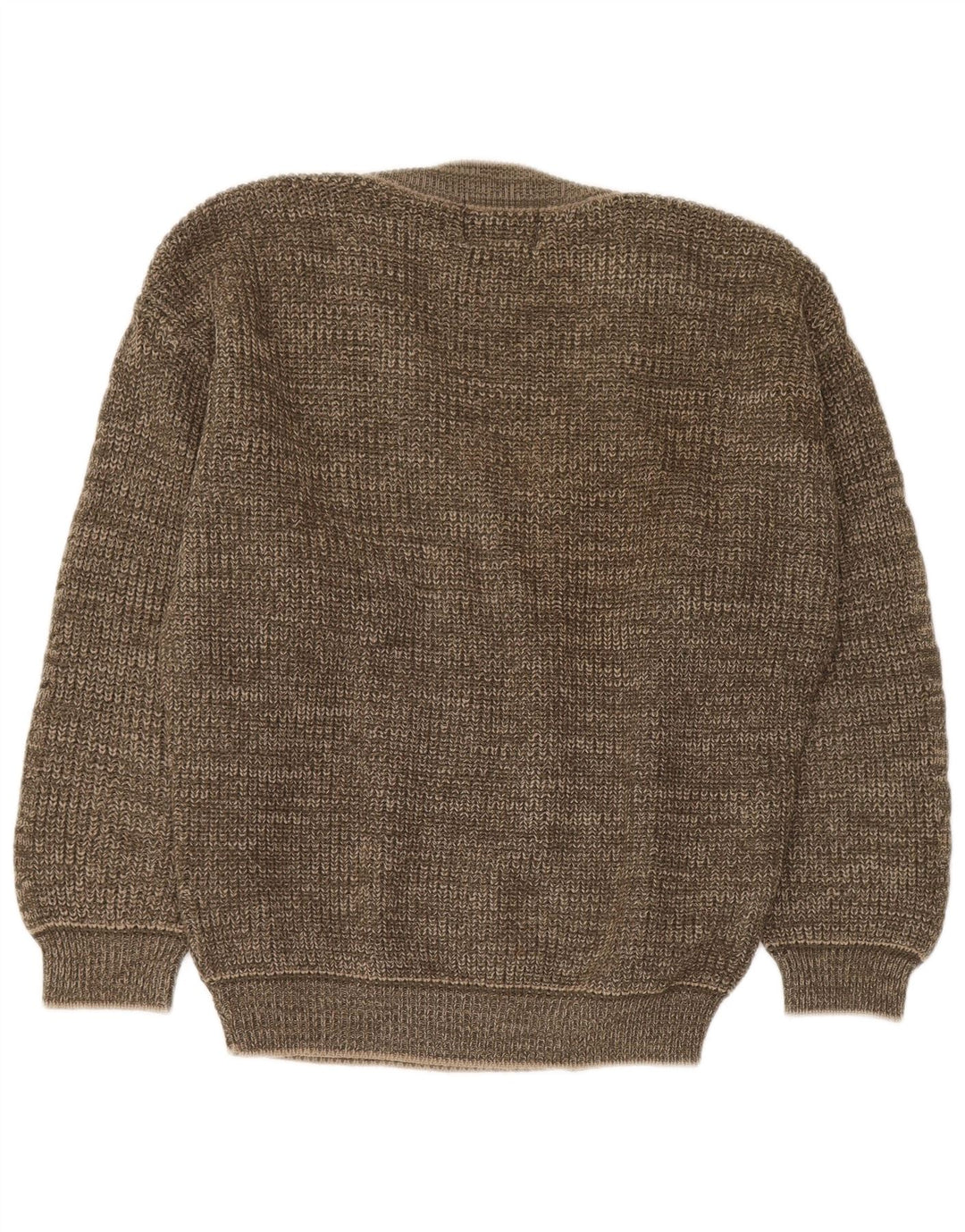 Gianni Abra Herren-Pullover mit V-Ausschnitt, großes braunes Acryl