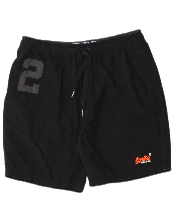 Superdry Herren-Badeshorts mit Grafik, Mittelschwarzes Polyester