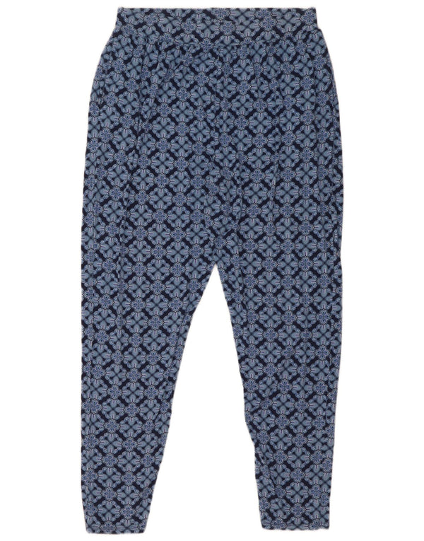 M&Co Damen-Hose, schmal, Freizeithose, UK 44, Größe L, W30, L29, Marineblau mit Blumenmuster