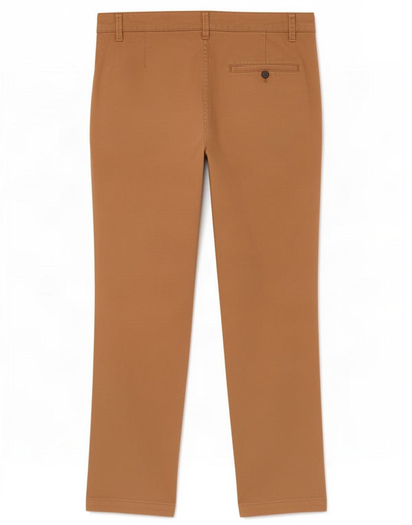 Marks & Spencer Mens Straight Chino Trousers W36 L31 Brown Cotton