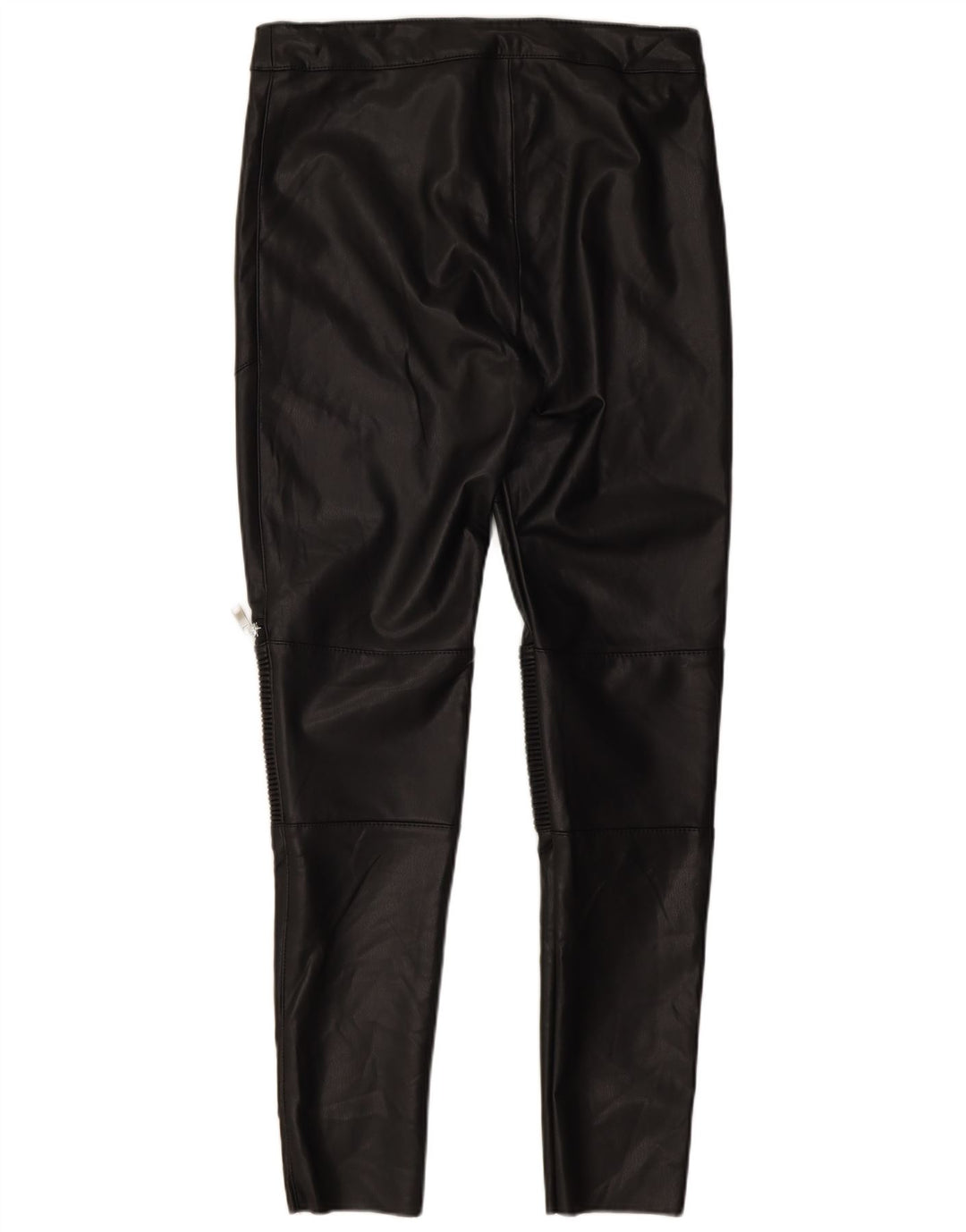 Zara Damen Slim Kunstlederhose Medium W28 L27 Schwarz Polyester