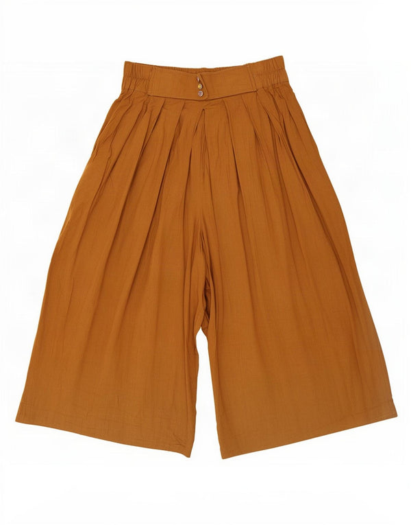 Vintage Damen Culottes Capri Hose UK 14 Groß W30 L17 Braun