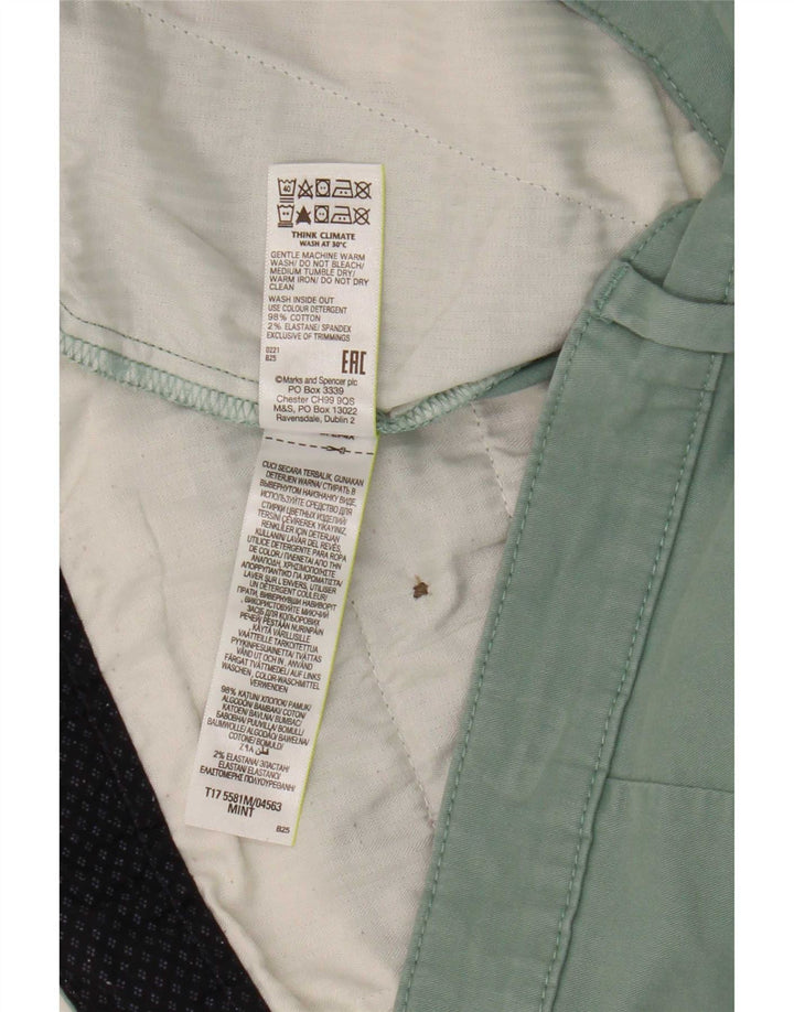 Marks & Spencer Herren-Chinoshorts W34 Large aus grüner Baumwolle