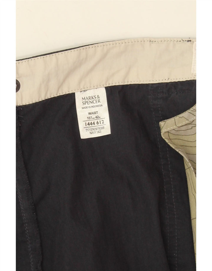 Marks & Spencer Herren Cargoshorts W42 2XL Marineblau Baumwolle