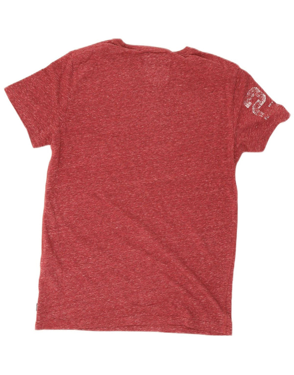 Superdry Mens Graphic T-Shirt Top Medium Red Flecked Cotton