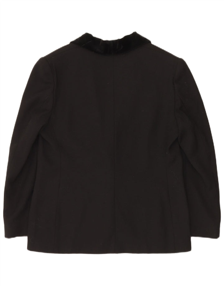 Luisa Spagnoli Damen 1-Knopf-Blazerjacke IT 50 Large Schwarz Acetat