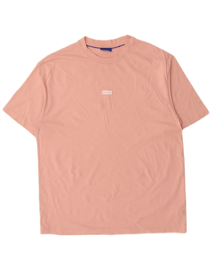 HUGO BOSS Herren Grafik T-Shirt Top XL Rosa Baumwolle
