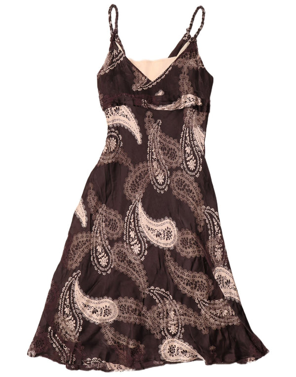 Phase Eight Ärmelloses Damen-Maxikleid UK 18 XL Graue Paisley-Viskose
