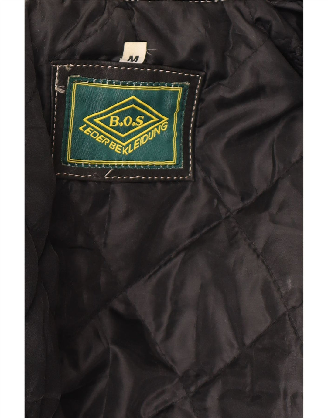 Vintage Herren Leder Bikerjacke UK 38 Mittelschwarzes Colourblock-Leder