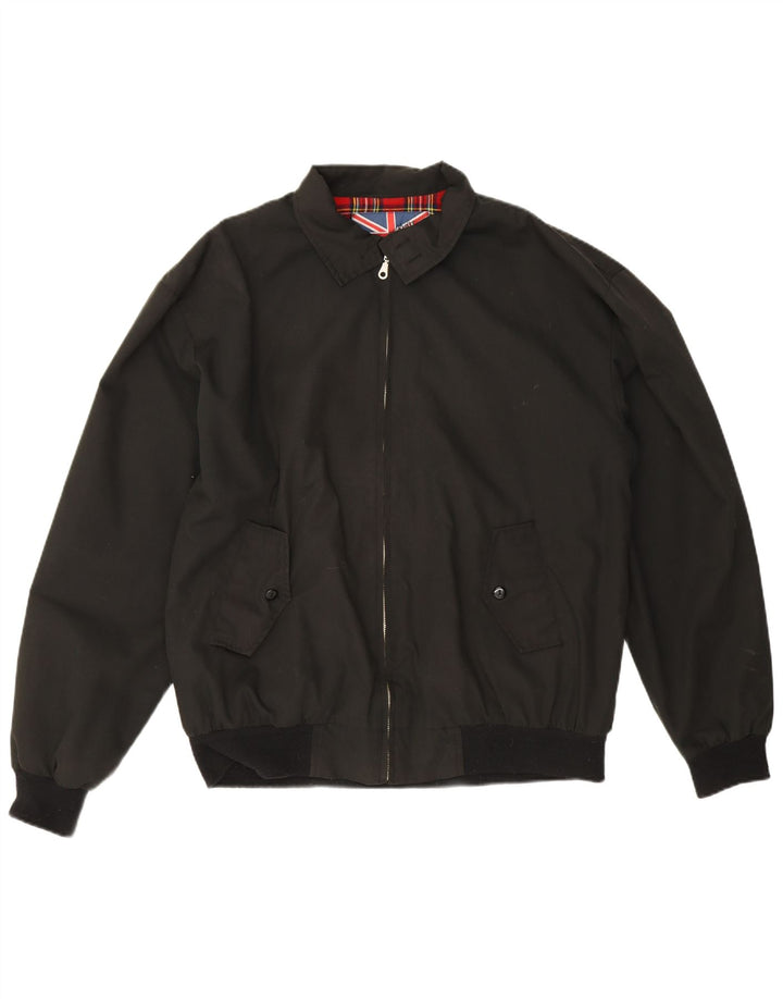 Vintage Herren Bomberjacke UK 44 2XL Schwarz Polyester