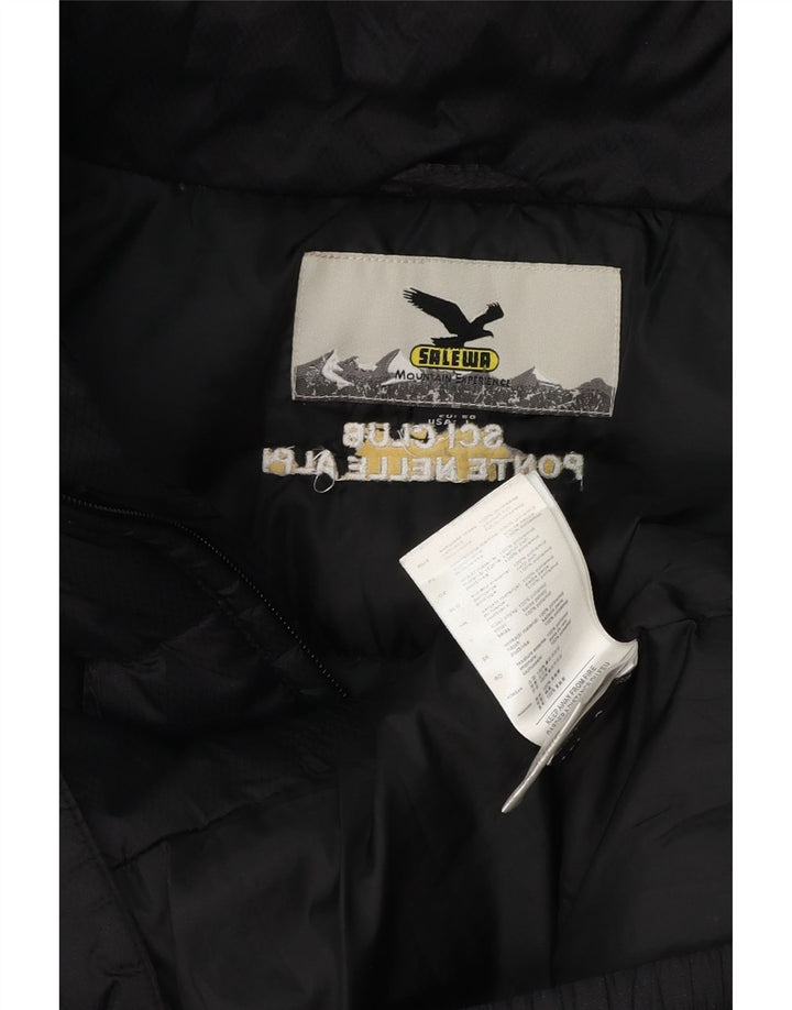 SALEWA Wattierte Herrenjacke mit Kapuze, EU 50, Größe L, Schwarz, Polyamid