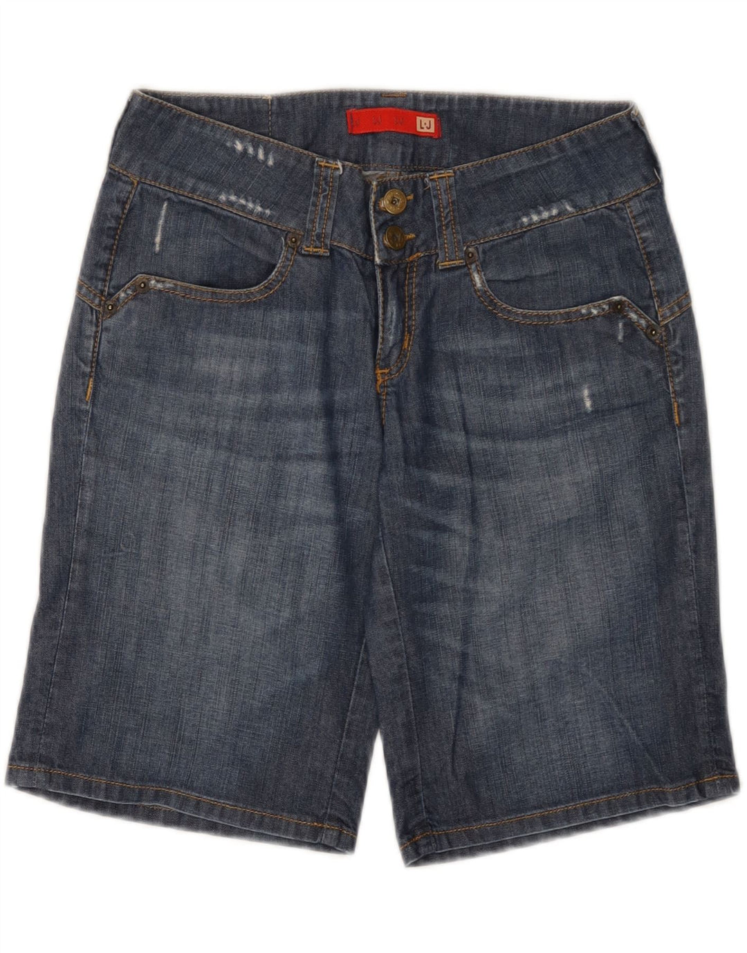 Liu Jo Damen Jeansshorts W28 mittelblaue Baumwolle