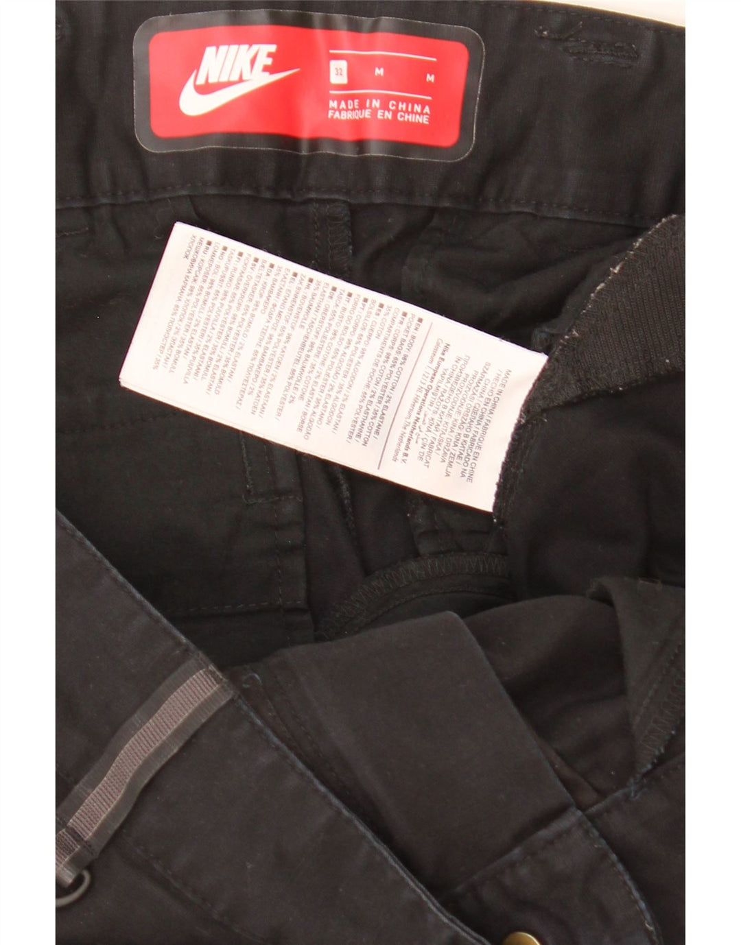 Nike Herren Tapered Cargo-Hose, Größe M, W32, L29, Schwarz, Baumwolle