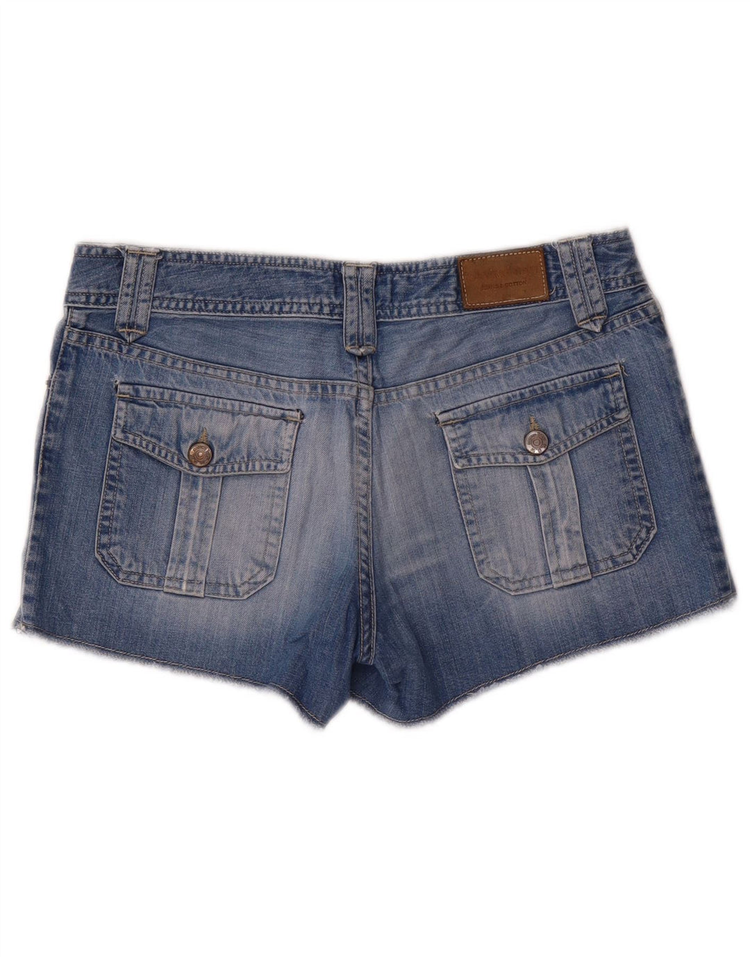 Massimo Dutti Damen Jeansshorts W30 mittelblaue Baumwolle