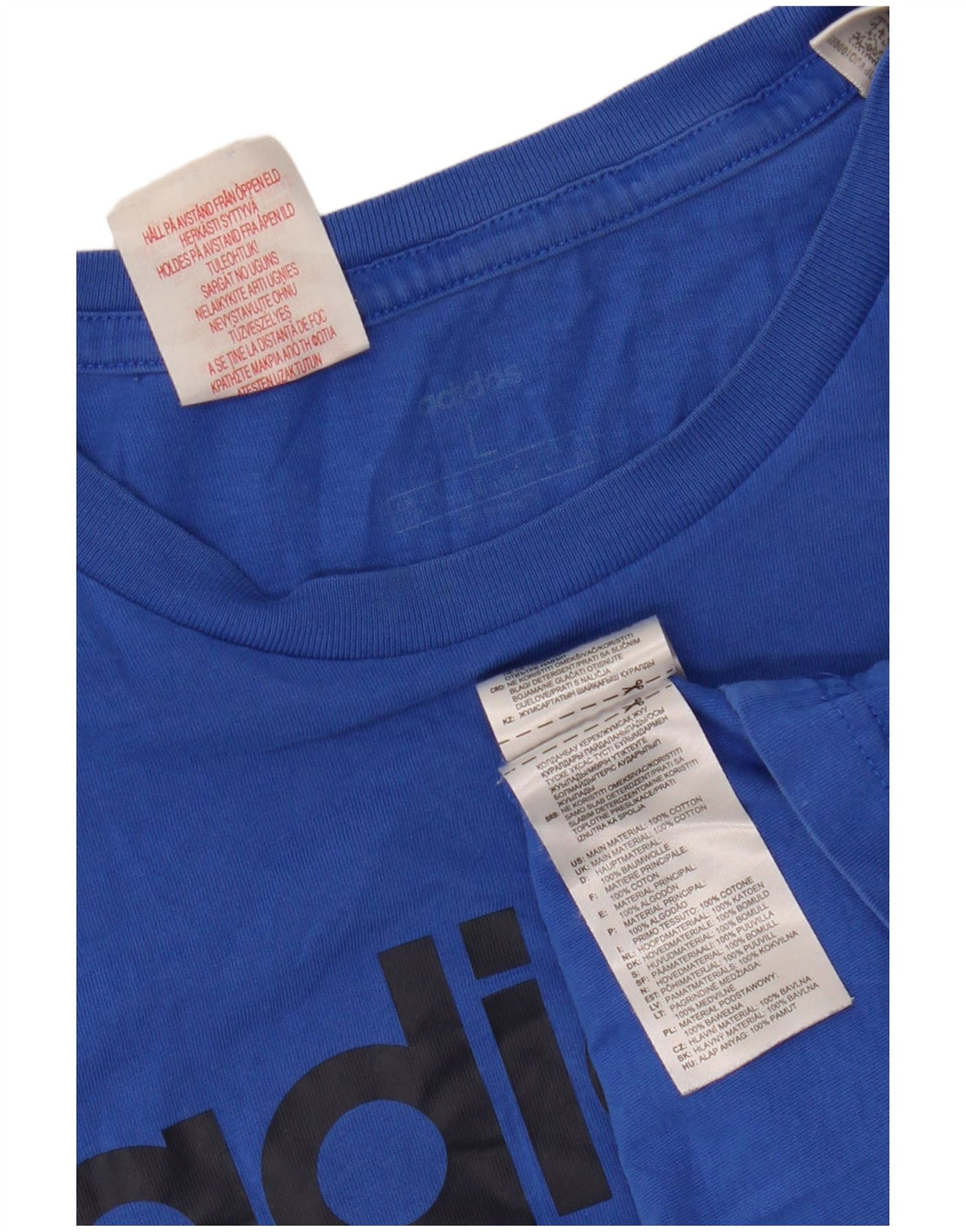 ADIDAS Grafik-T-Shirt für Jungen, 12–13 Jahre, groß, aus blauer Baumwolle