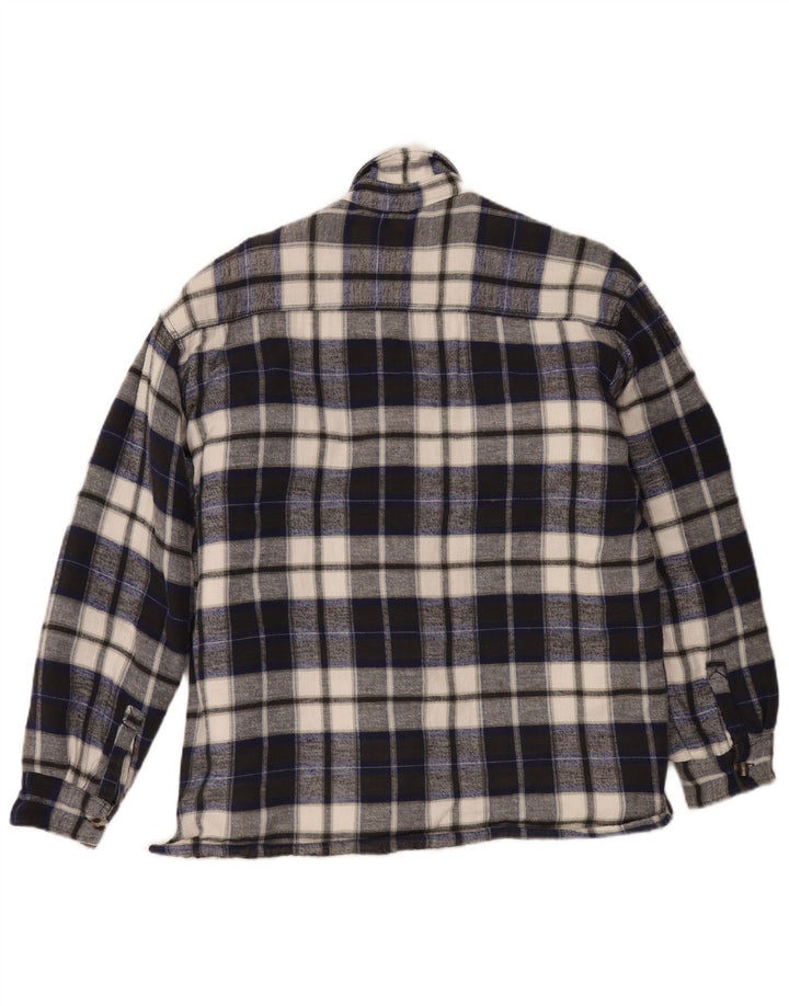 Vintage Herren Holzfäller-Flanellhemd Mittel Marineblau kariert