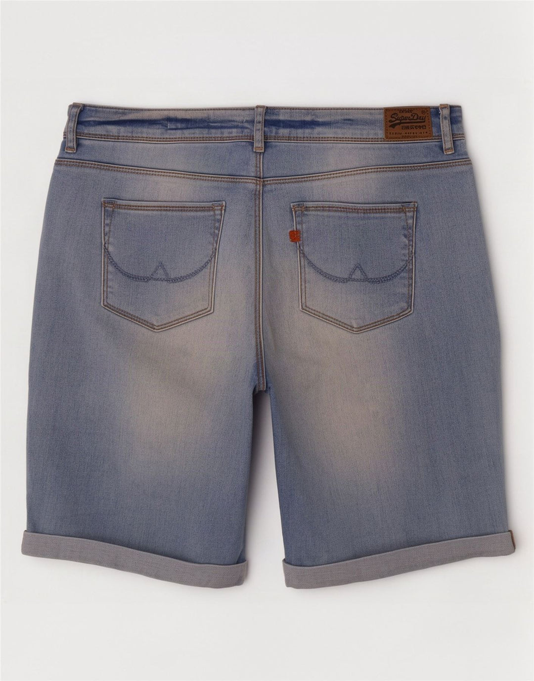 Superdry Damen Bermuda Skinny Denim Shorts W30 Mittelblaue Baumwolle
