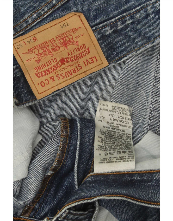 Levi's Herren 751 Straight Jeans W34 L32 Blaue Baumwolle
