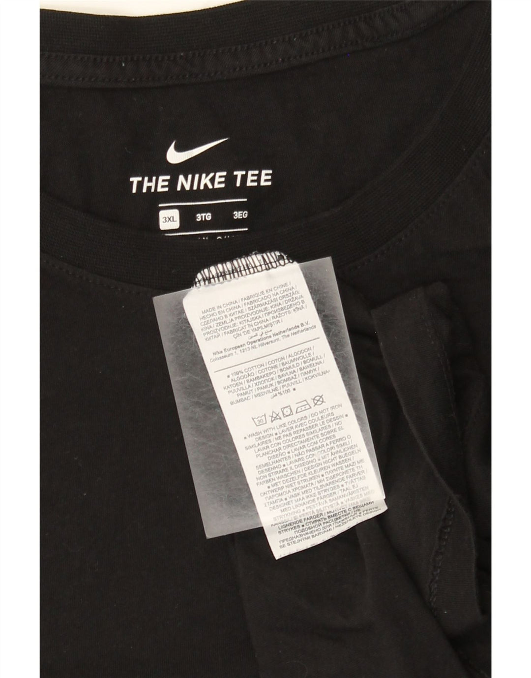 Nike Herren T-Shirt Top 3XL Schwarz Baumwolle