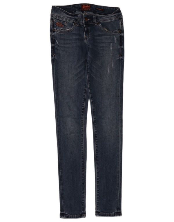 Superdry Damen Skinny Jeans W27 L32 Blaue Baumwolle