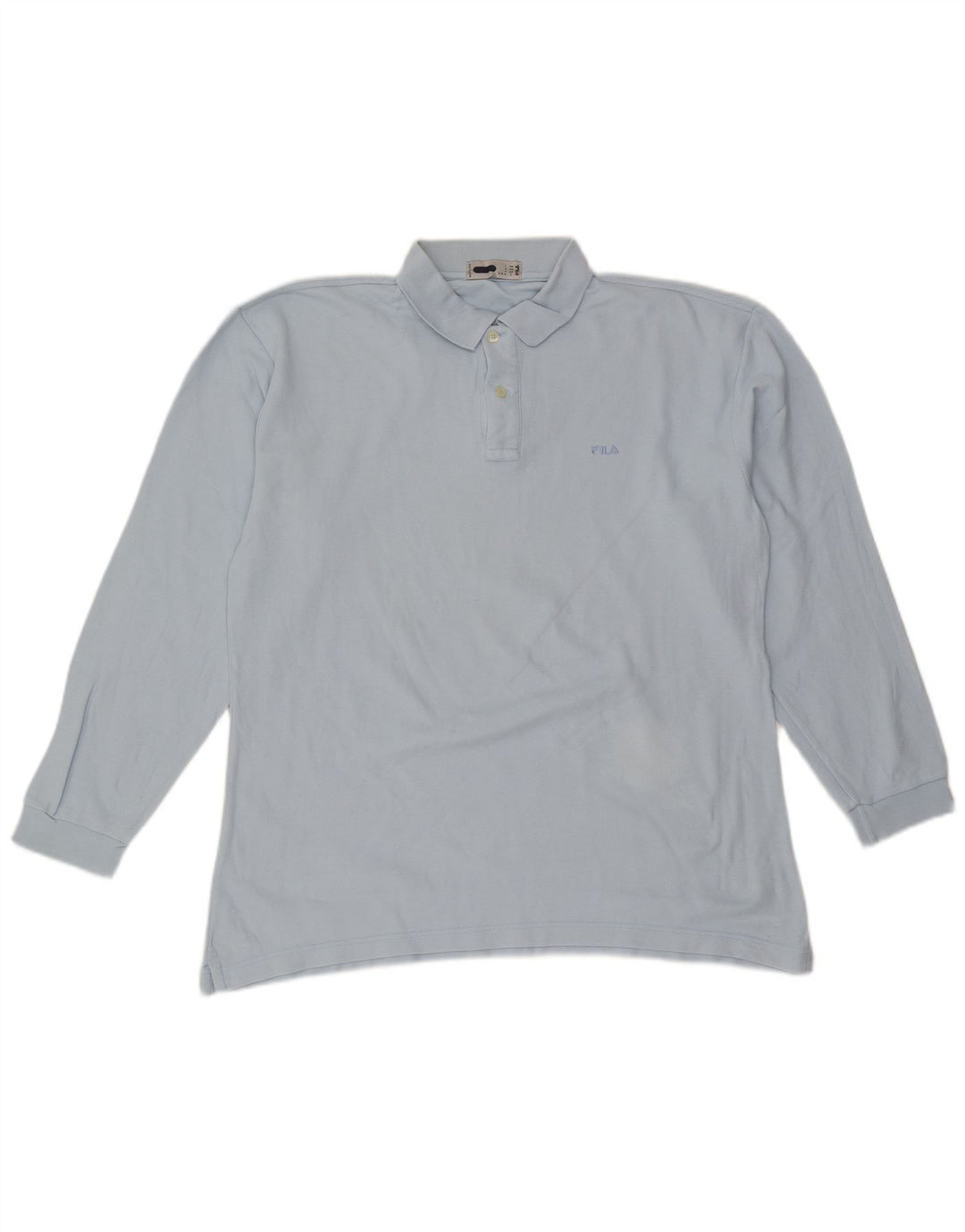 FILA Herren-Langarm-Poloshirt, Größe L, Blau