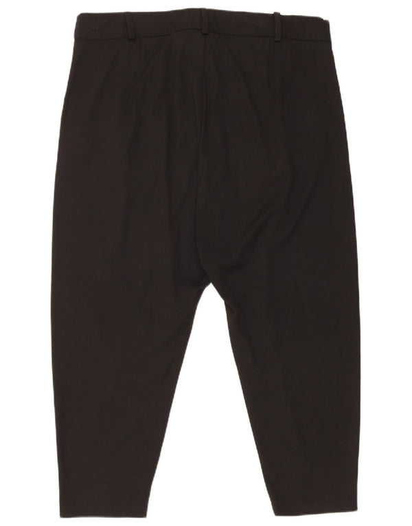 Zara Damen Caprihose mit tiefem Schritt, XL, W36, L19, Schwarz, Polyester