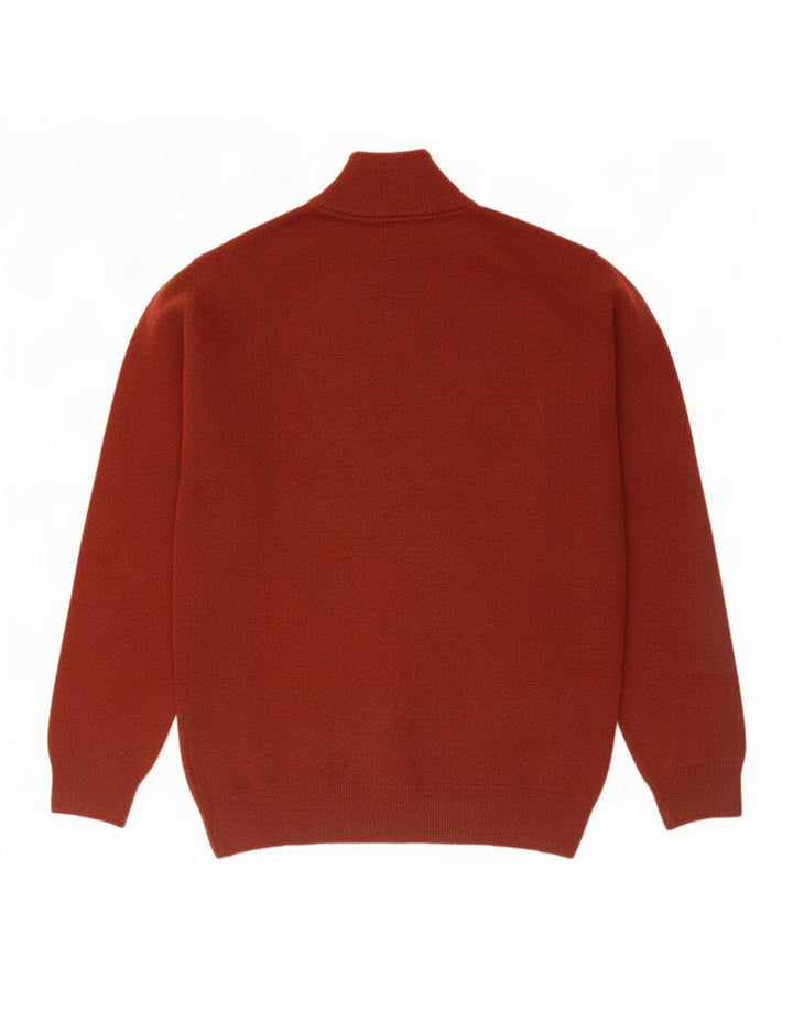 Gant Herren-Pullover mit Reißverschluss am Hals, mittlere kastanienbraune Wolle