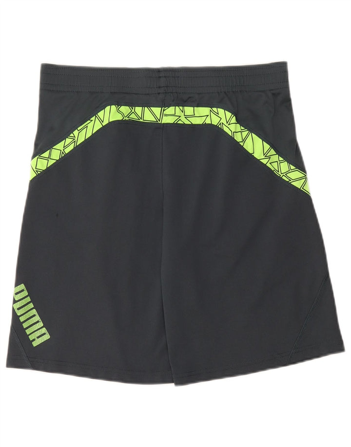 PUMA Damen Sportshorts US 14/16 Großes graues geometrisches Polyester