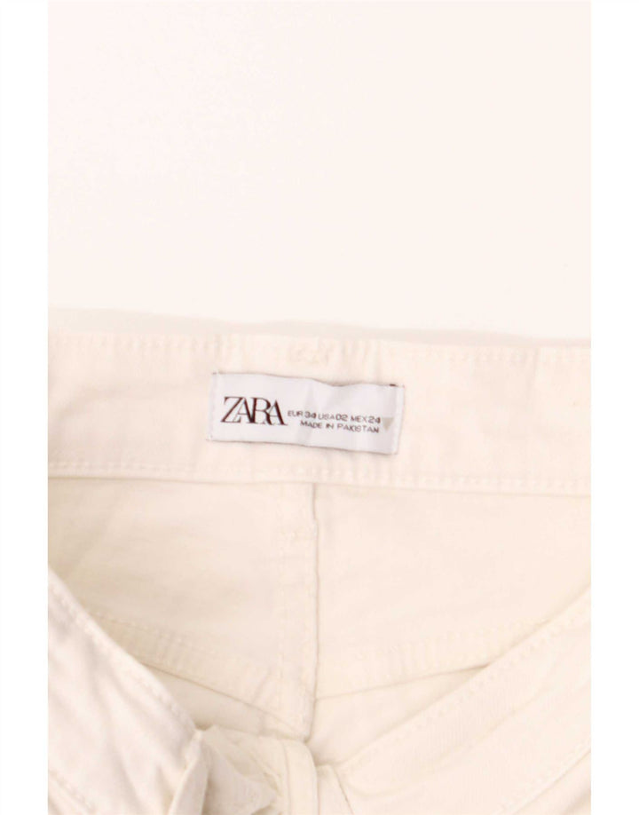 Zara Damen Bootcut Jeans EU 34 2XS W24 L25 Weiß