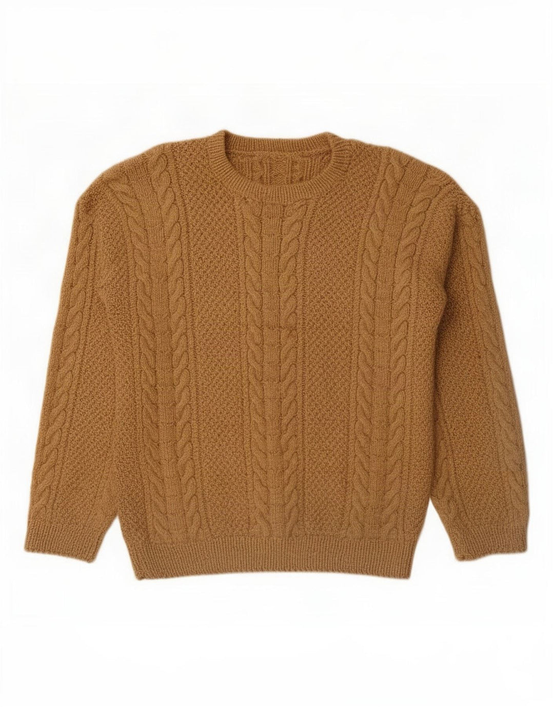 Vintage Herren Pullover mit Rundhalsausschnitt, groß, braun