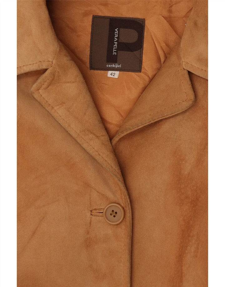 Conbipel Damen Wildlederjacke IT 42 Mittelbraunes Leder