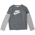 Nike Langarm-Oberteil mit Grafik für Jungen, 10–11 Jahre, Mittelgrau, Farbblock