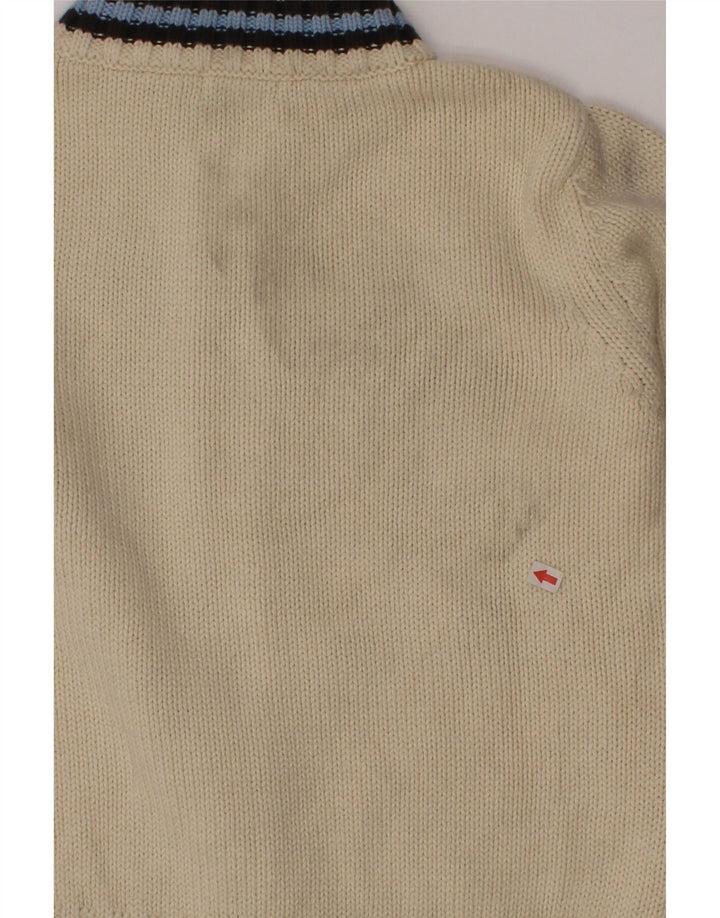 Benetton Jungen-Cardigan mit Grafik, 3–4 Jahre, Beige