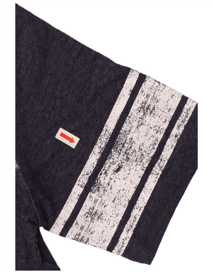 Reebok Damen Graphic T-Shirt Top UK 14 Large Marineblau Polyester