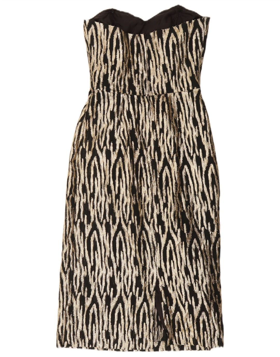 GINA BACCONI Damen Trägerloses Kleid UK 12 Medium Schwarz Animal Print