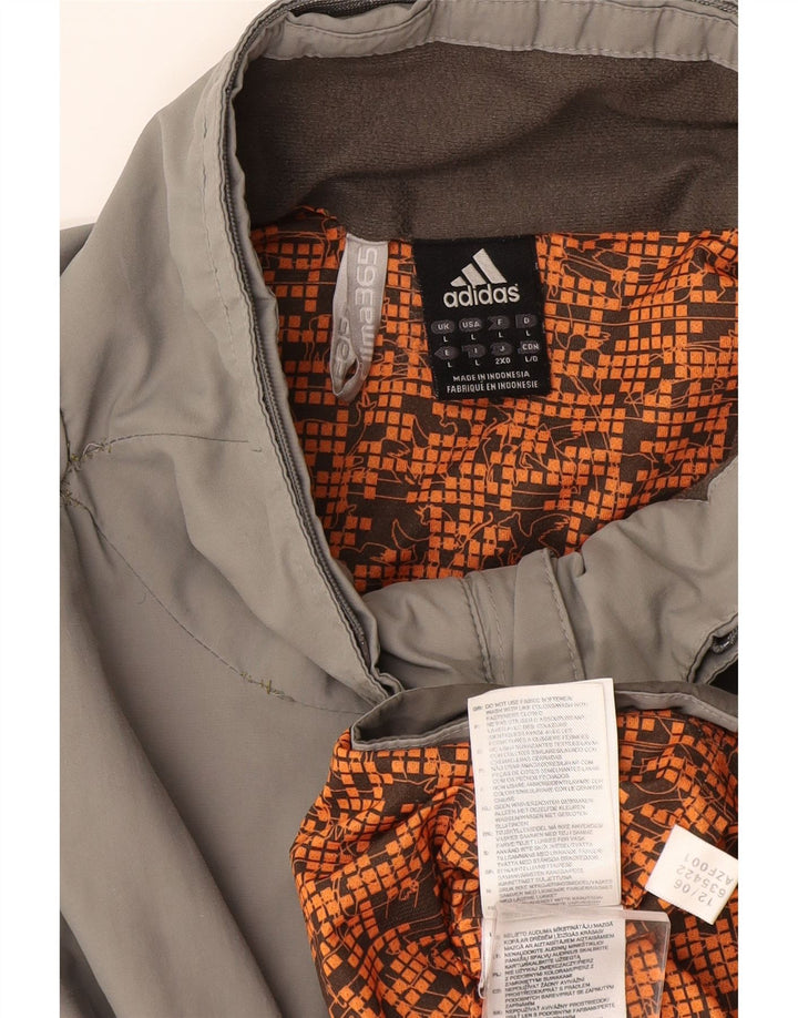 Adidas Herren Regenjacke UK 40 Large Grau Colourblock Nylon