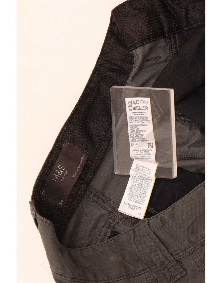 Marks & Spencer Herren Cargoshorts W34 Large Khaki Baumwolle