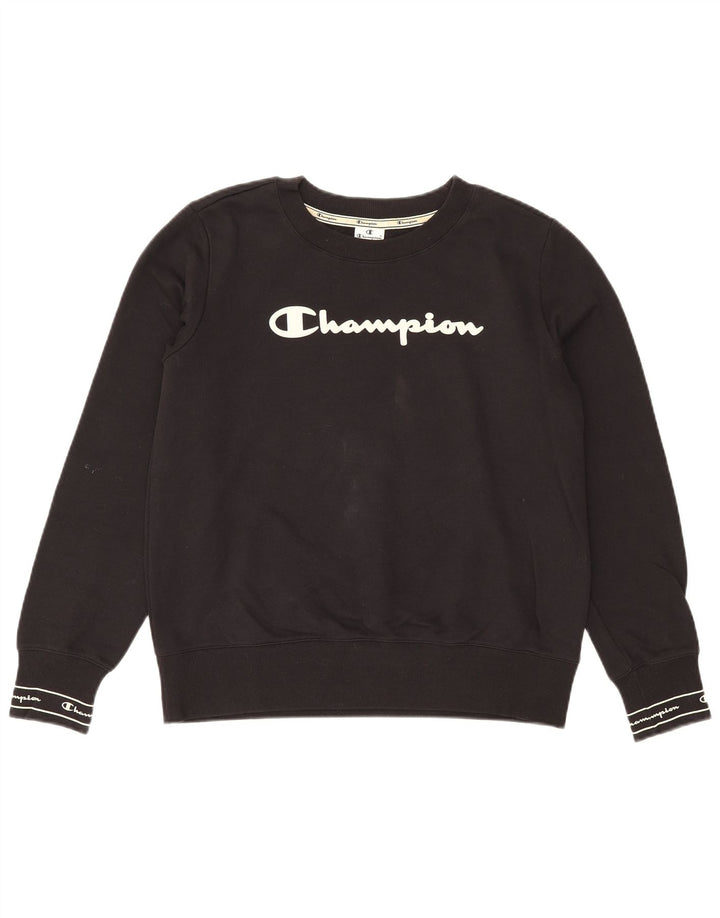 Champion Herren-Sweatshirt mit Grafik, groß, aus schwarzer Baumwolle