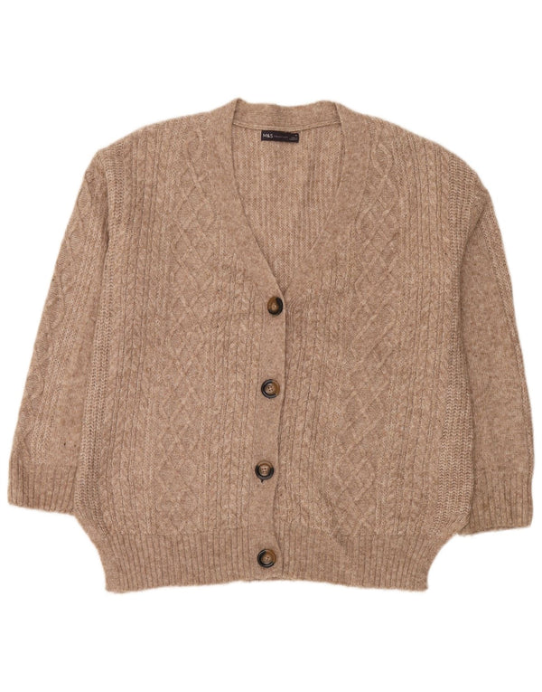 Marks & Spencer Damen-Cardigan-Pullover UK 14 Mittelbeige meliert